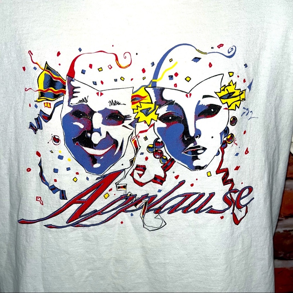 Vintage Drama shirt comedy drama masks theatre masks applause theater shirt L